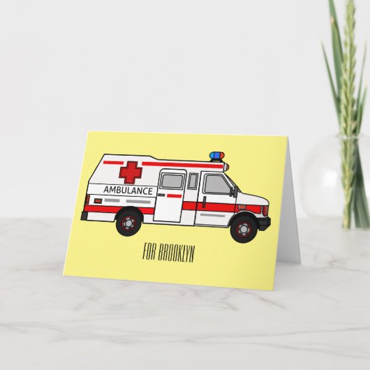 Carte Illustration d'ambulance (Devant)