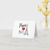 Carte Illustration d'amour de la Tour Eiffel (Fleur jaune)