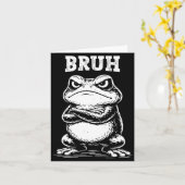 Carte Illustration d'animal sarcastique de grenouille Br (Fleur jaune)