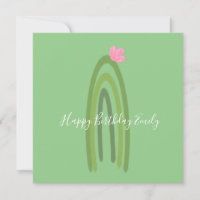 Illustration d'anniversaire de cactus arc-en-ciel