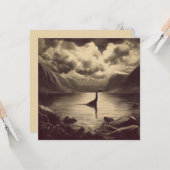 Carte Illustration d'antiquité Loch Ness Monster (Devant/Arrière en situation)