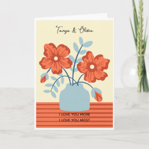Carte Illustration d'arrangement de fleurs abstraites co