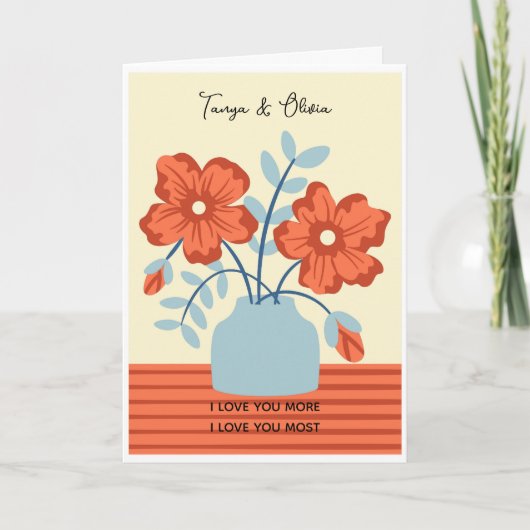 Carte Illustration d'arrangement de fleurs abstraites co (Devant)