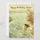 Carte Illustration d'Arthur Rackham Nymphe sur un rocher (Devant)