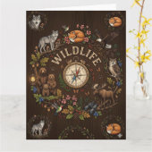 Carte "Illustration d'aventure forestière faunique" (Fleur jaune)