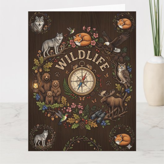 Carte "Illustration d'aventure forestière faunique" (Devant)
