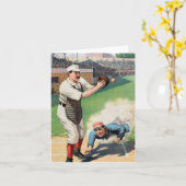 Carte Illustration de baseball vintage (Fleur jaune)