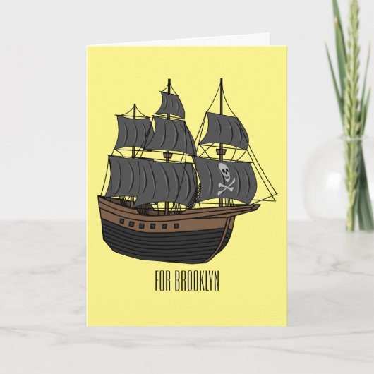 Carte Illustration de bateau pirate (Devant)