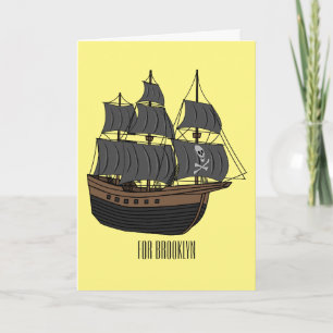 Carte Illustration de bateau pirate