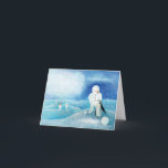 Carte Illustration de bonhomme de neige et de manchot<br><div class="desc">Bonhomme de neige et manchot empereur, amitié et gentillesse - Illustration pour un livre illustré 'Le Pays du Bonhomme de Neige' (Écrit et illustré par Julia Doria).</div>