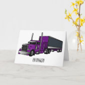 Carte Illustration de camion semi-remorque (Fleur jaune)