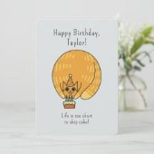 Carte Illustration de chat gras mignon orange Anniversai (Debout devant)