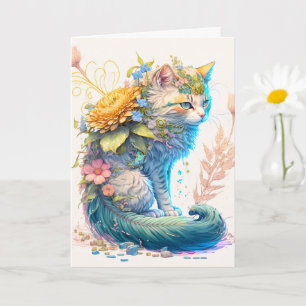 Carte Illustration de chat Kitty Majestueuse Artistique