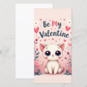 Carte Illustration de chat mignon pour la Saint-Valentin (Devant / Derrière)