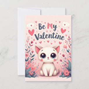 Carte Illustration de chat mignon pour la Saint-Valentin
