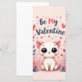 Carte Illustration de chat mignon pour la Saint-Valentin (Devant / Derrière)