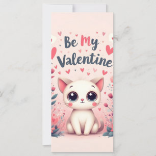 Carte Illustration de chat mignon pour la Saint-Valentin