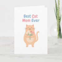 Illustration de chat pêche mignon tenant des fleur