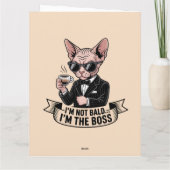 Carte Illustration de chat Sphynx café patron (Dos)