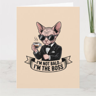 Carte Illustration de chat Sphynx café patron