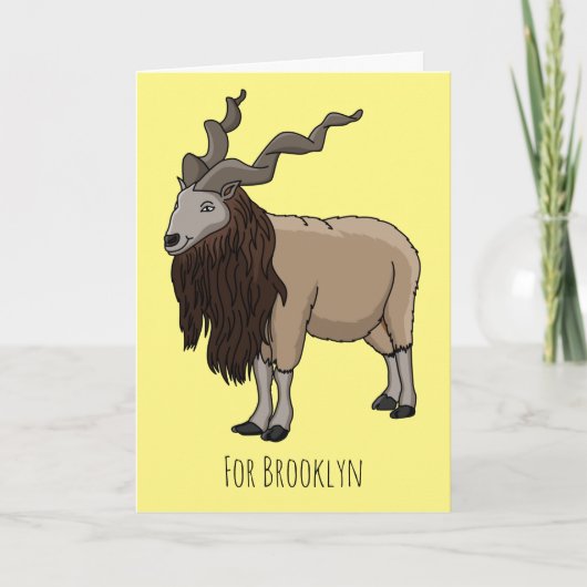Carte Illustration de chèvre de Markhor (Devant)