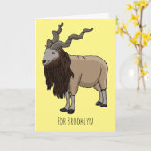 Carte Illustration de chèvre de Markhor (Fleur jaune)