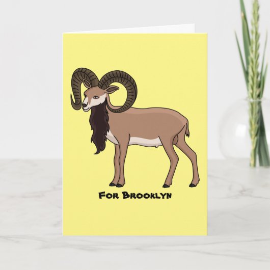 Carte Illustration de chèvre de Mouflon (Devant)