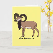 Carte Illustration de chèvre de Mouflon (Fleur jaune)