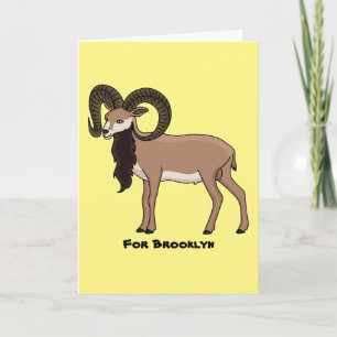 Carte Illustration de chèvre de Mouflon