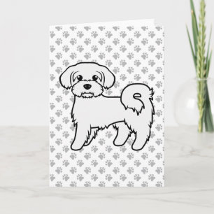 Carte Illustration de chien de dessin animé mignon malta