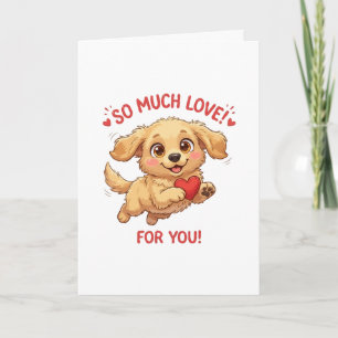 Carte Illustration de chiot mignon avec cœur