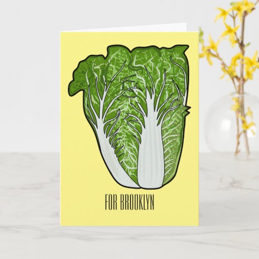 Carte Illustration de chou chinois (Fleur jaune)