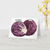 Carte Illustration de chou rouge (Fleur jaune)