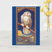 Carte Illustration de chouette vintage (Fleur jaune)