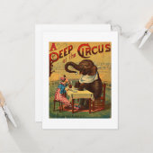 Carte Illustration de cirque vintage Art Antique (Devant/Arrière en situation)