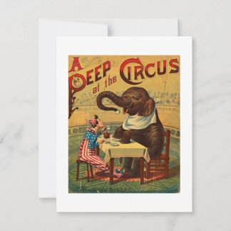Carte Illustration de cirque vintage Art Antique
