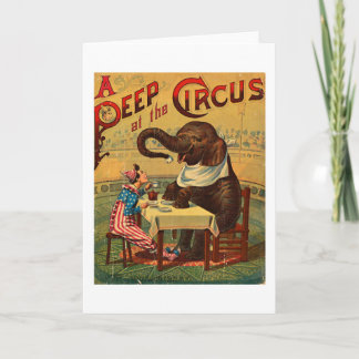 Carte Illustration de cirque vintage Art Antique