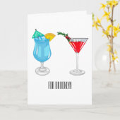 Carte Illustration de cocktail (Fleur jaune)