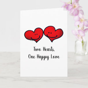 Carte Illustration de cœurs souriants en amour