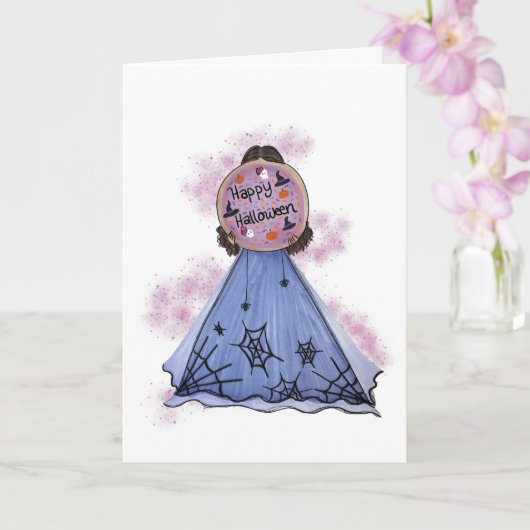 Carte Illustration de cookie Happy Halloween (Orchidée)