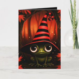 Carte Illustration de costume d'Halloween de sorcière gr