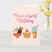 Carte Illustration de crème glacée et de parfait (Fleur jaune)