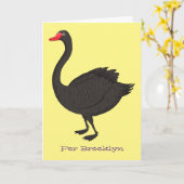 Carte Illustration de cygne noir (Fleur jaune)
