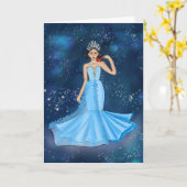 Carte Illustration de déesse du cancer du zodiaque Anniv (Fleur jaune)