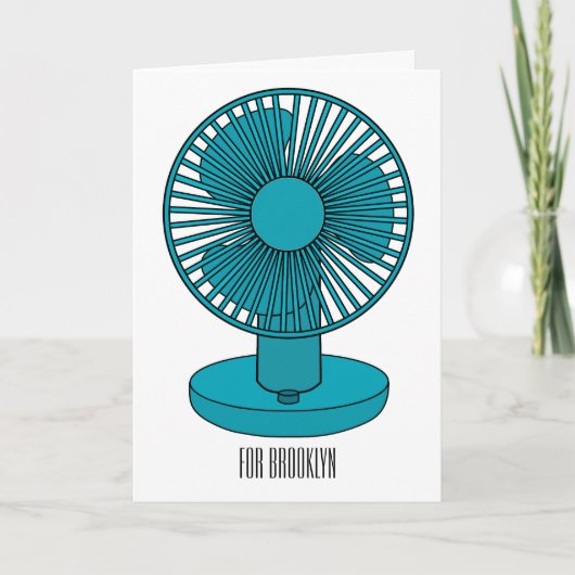 Carte Illustration de dessin animé de fan  (Devant)