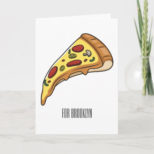 Carte Illustration de dessin animé de pizza (Devant)