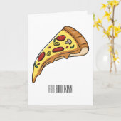 Carte Illustration de dessin animé de pizza (Fleur jaune)