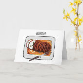 Carte Illustration de dessin animé de poitrine de dinde  (Fleur jaune)