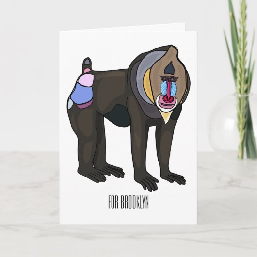 Carte Illustration de dessin animé Mandrill (Devant)