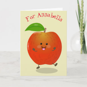 Carte Illustration de dessin animé sur la pomme de danse